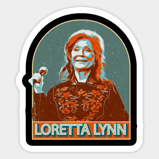 Loretta Lynn - retro Sticker by Thermul Bidean